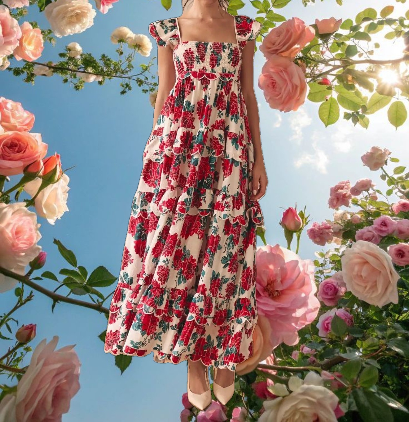 Monaco Rose Maxi Dress