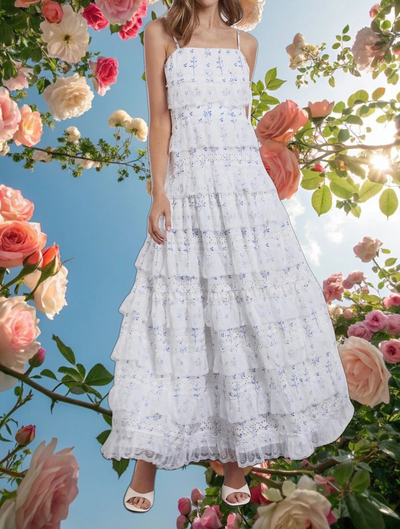 White Lovette Maxi Lace Dress