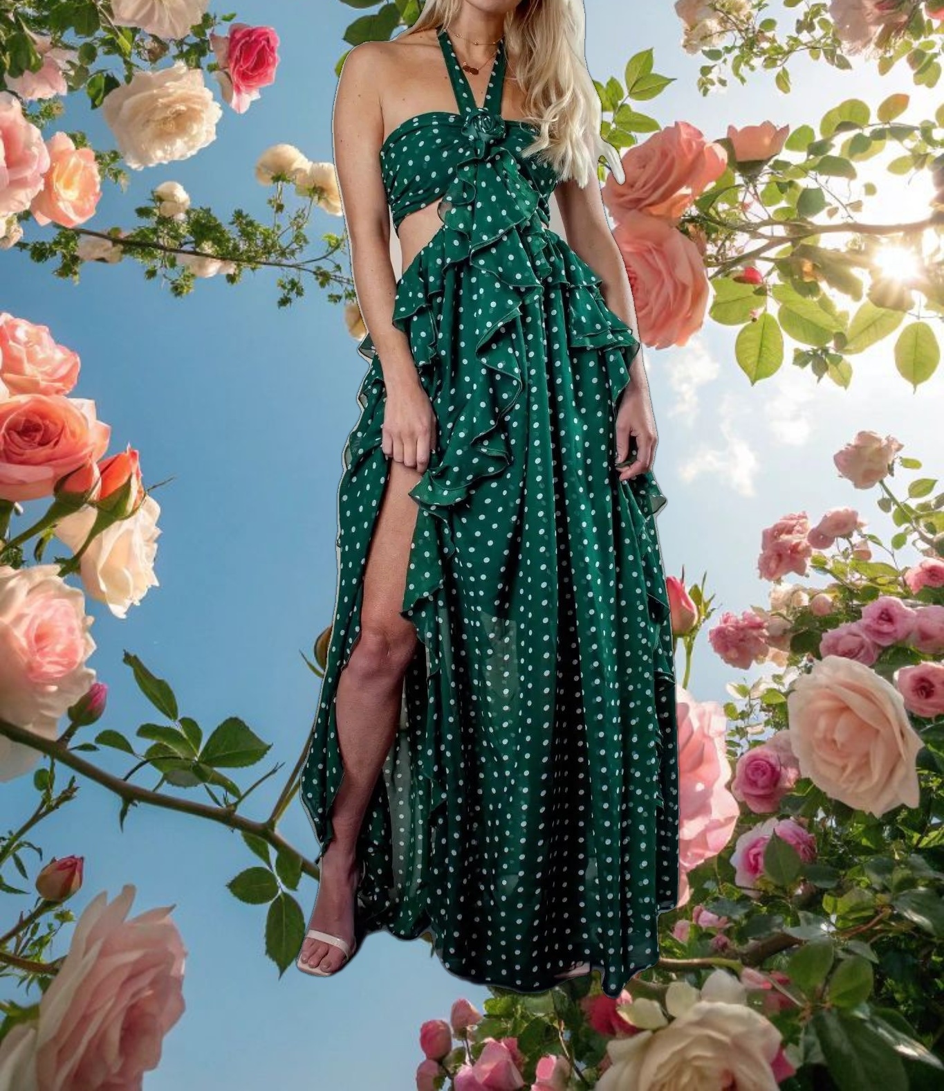 Bella Green Polka Dot Dress