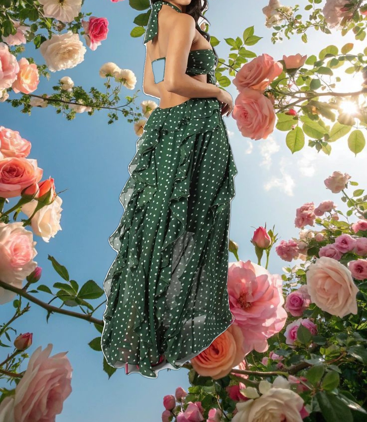 Bella Green Polka Dot Dress