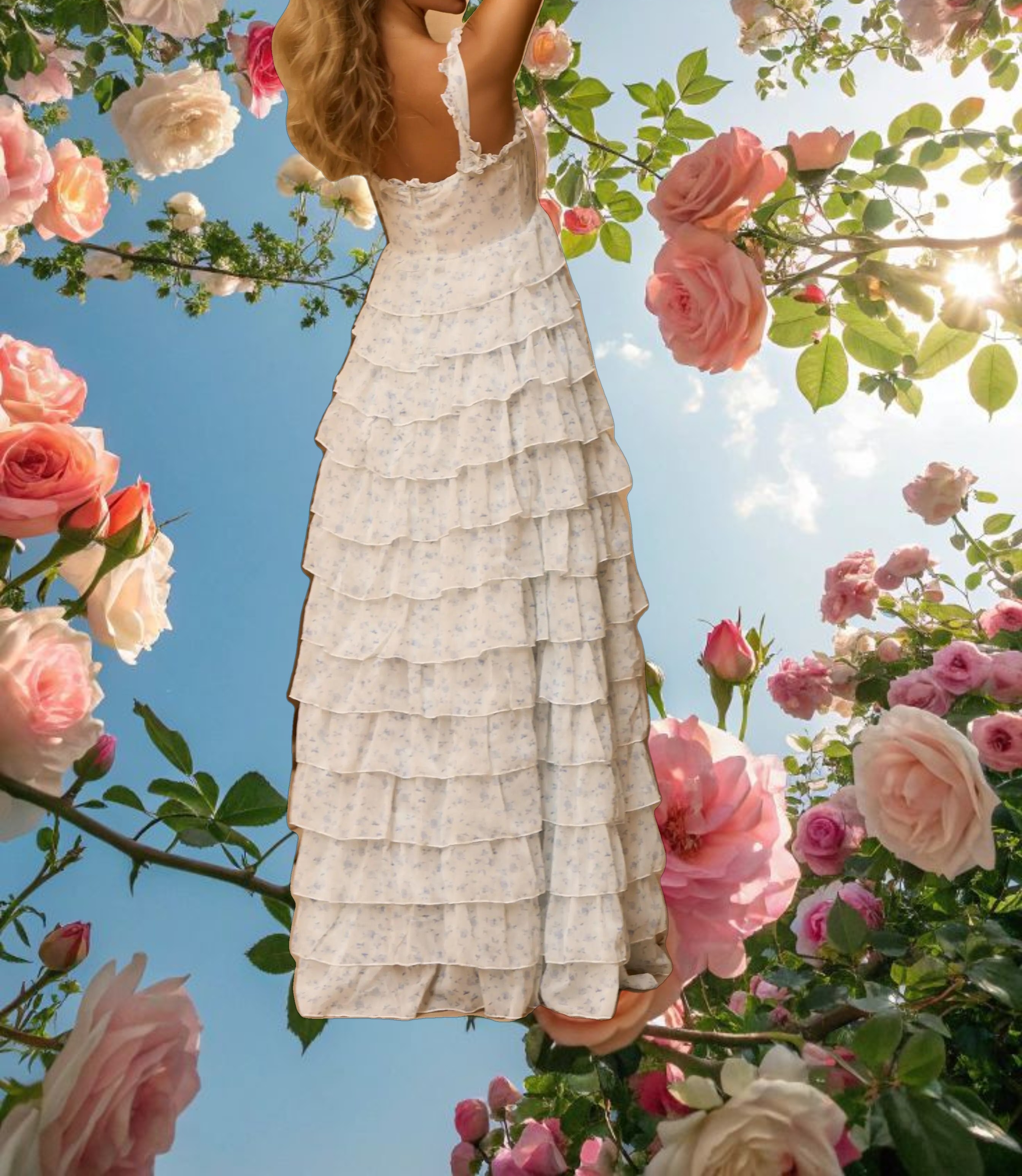 The Blue and White Waterfall Dress