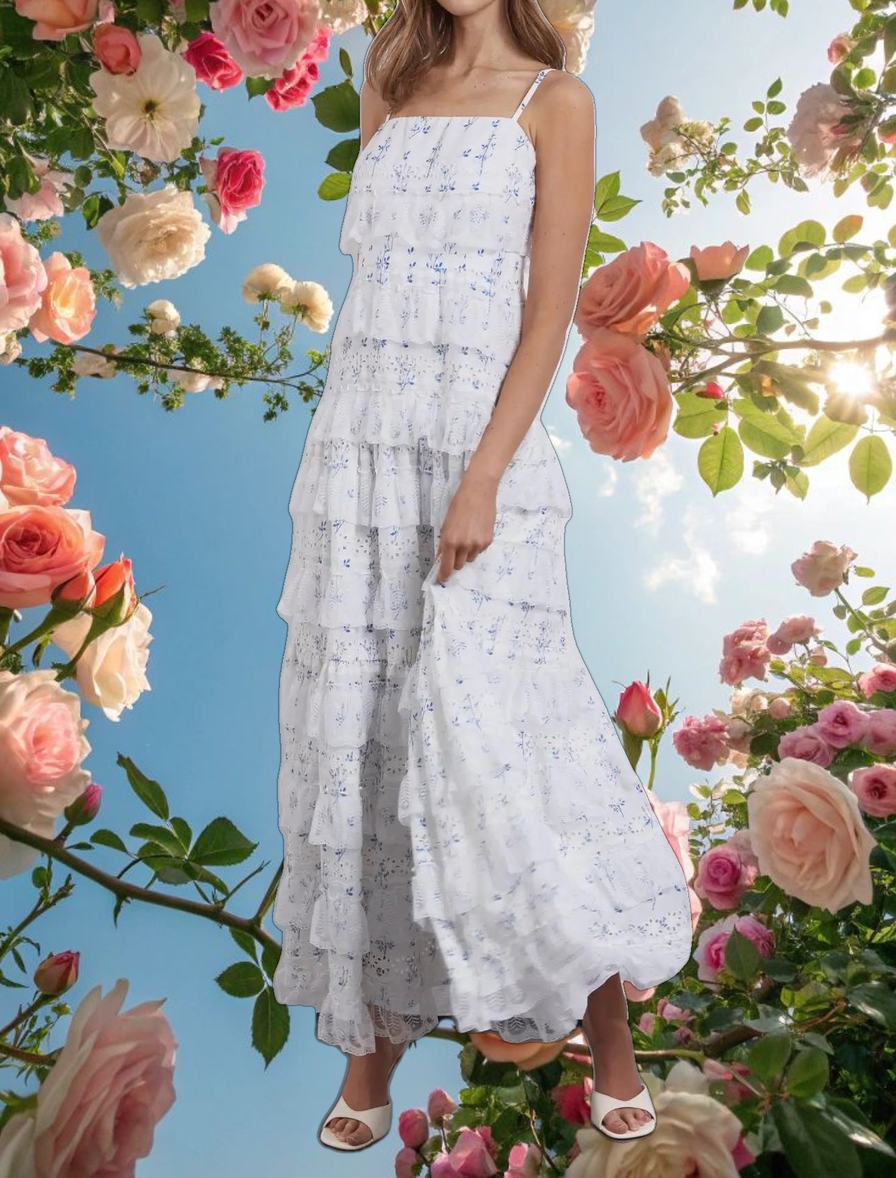 White Lovette Maxi Lace Dress