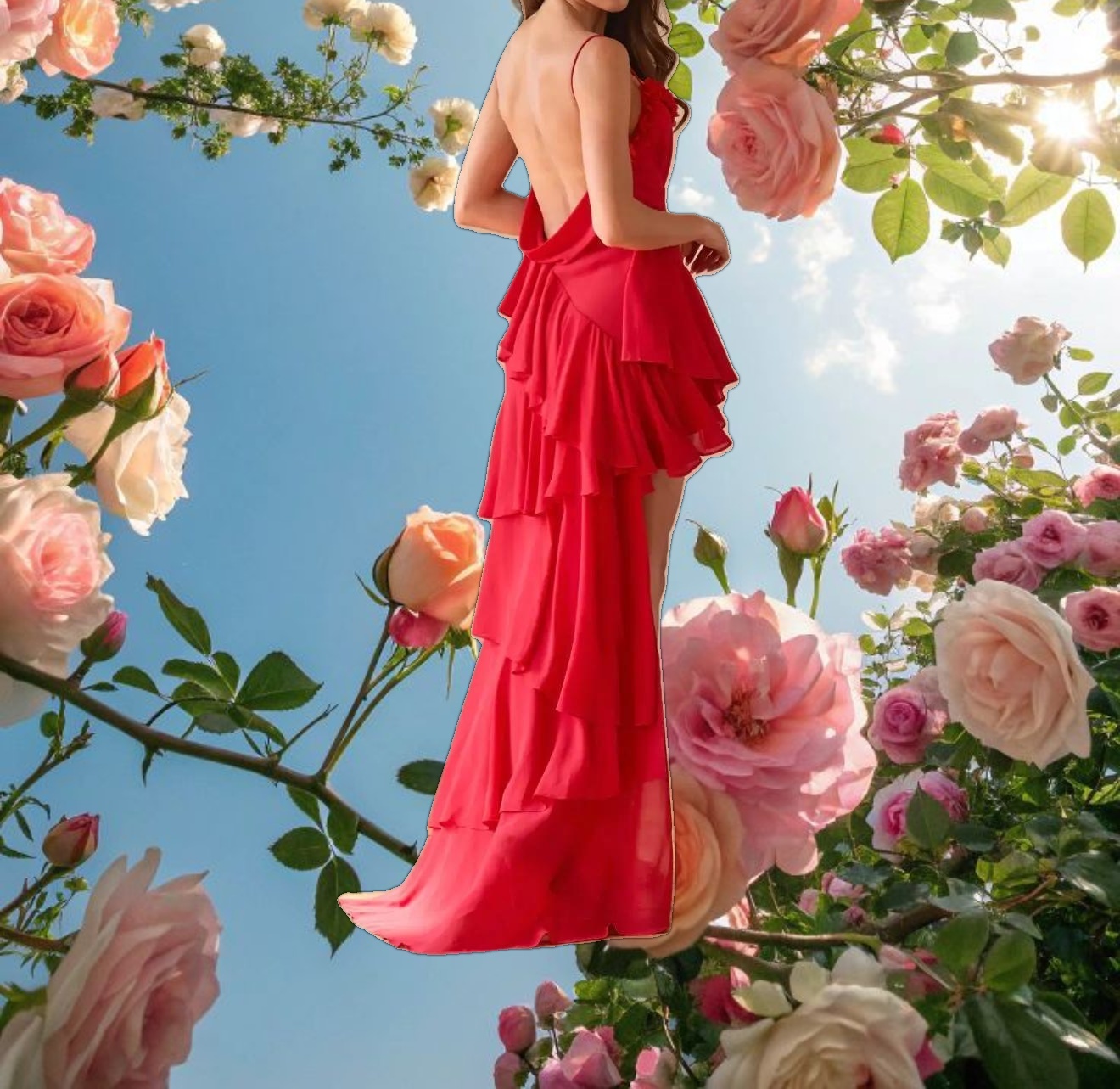 Red Rose Petal Dress