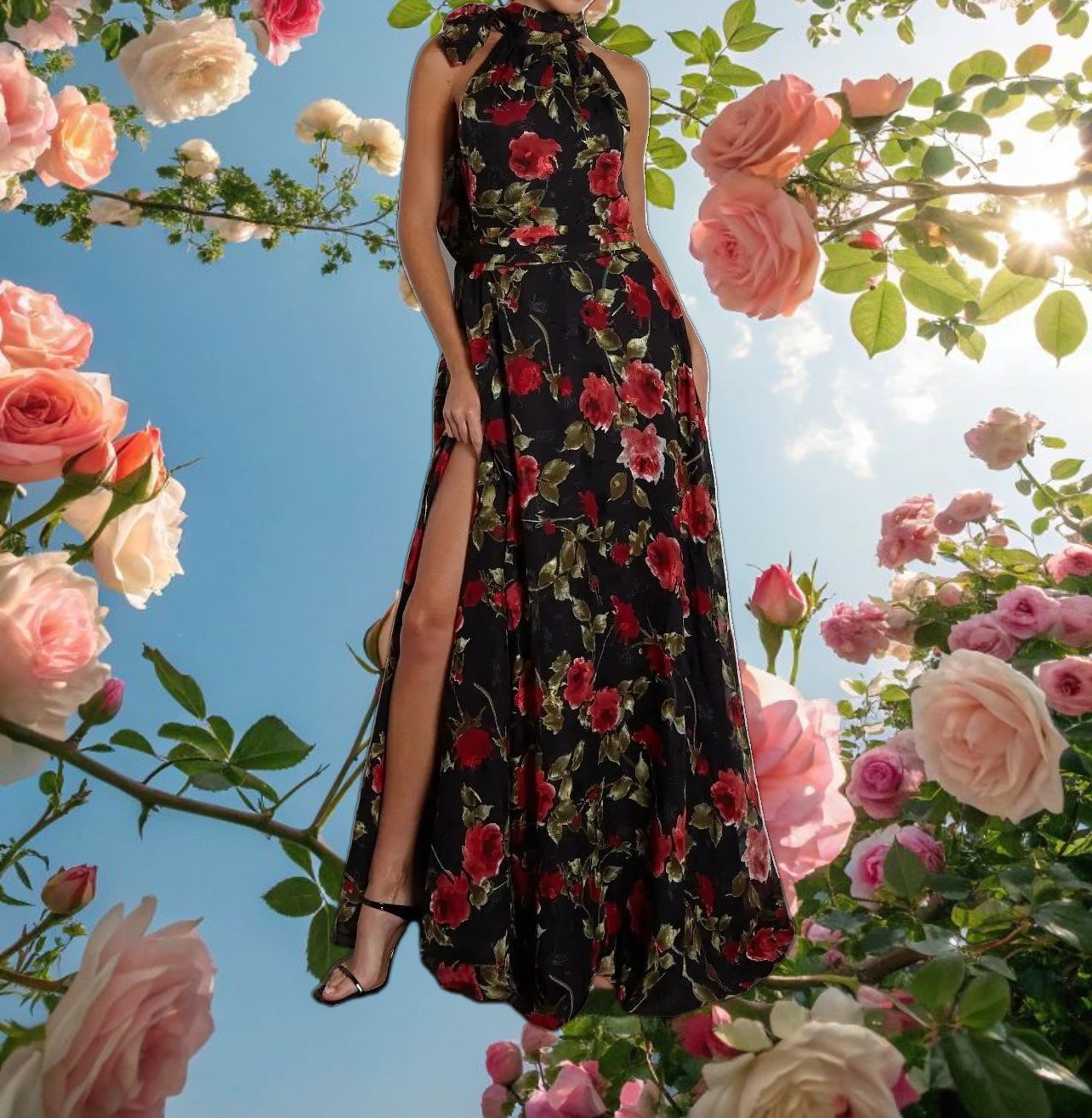 Scarlett Red Rose Dress