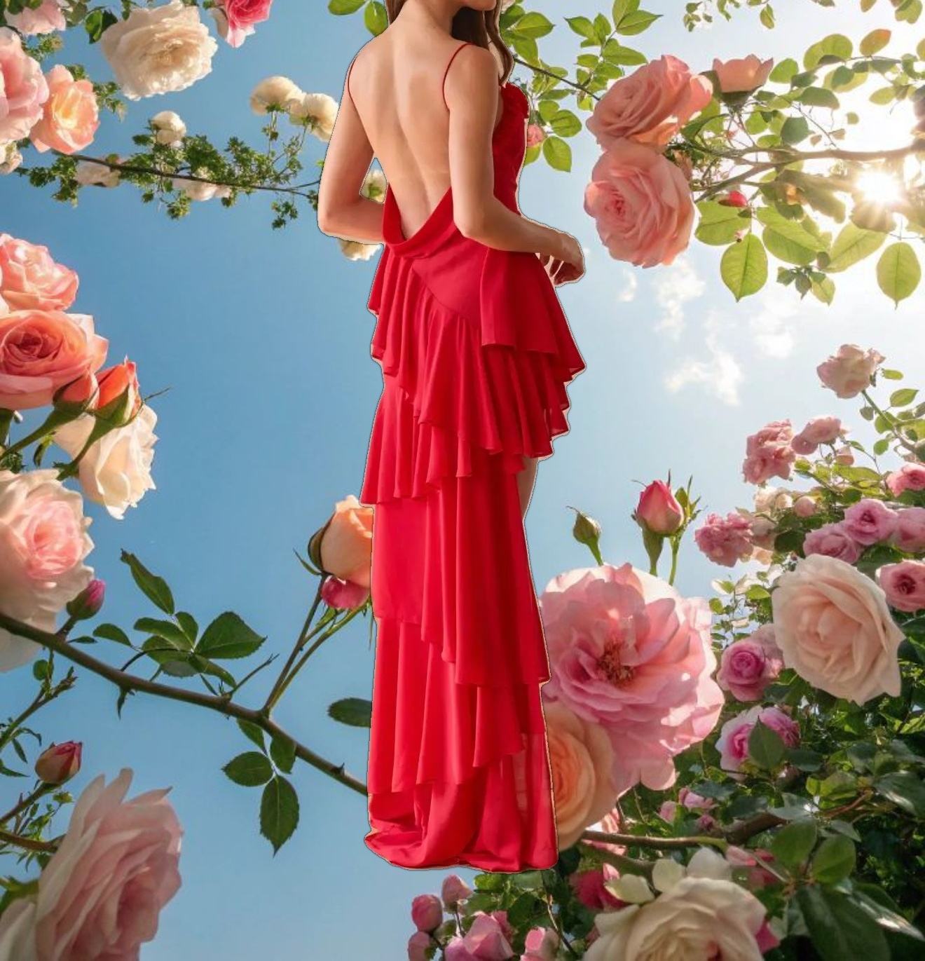 Red Rose Petal Dress