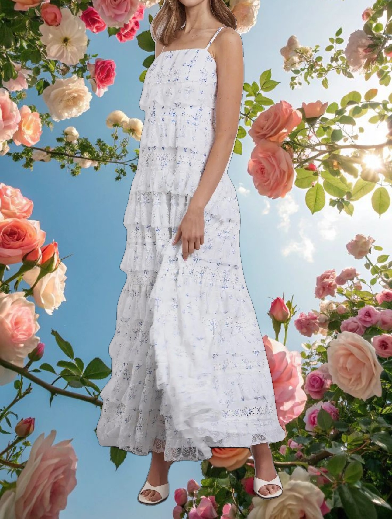 White Lovette Maxi Lace Dress