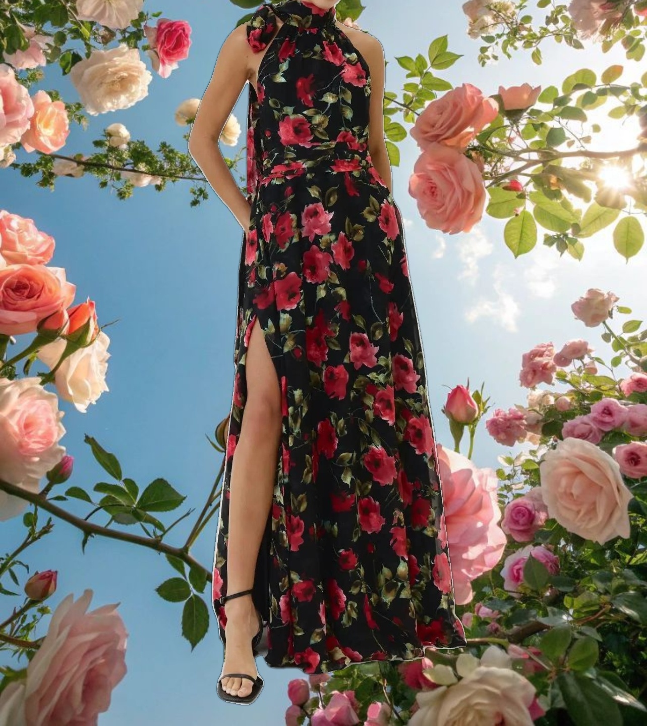 Scarlett Red Rose Dress