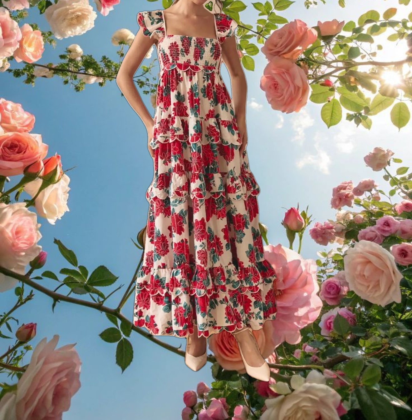 Monaco Rose Maxi Dress