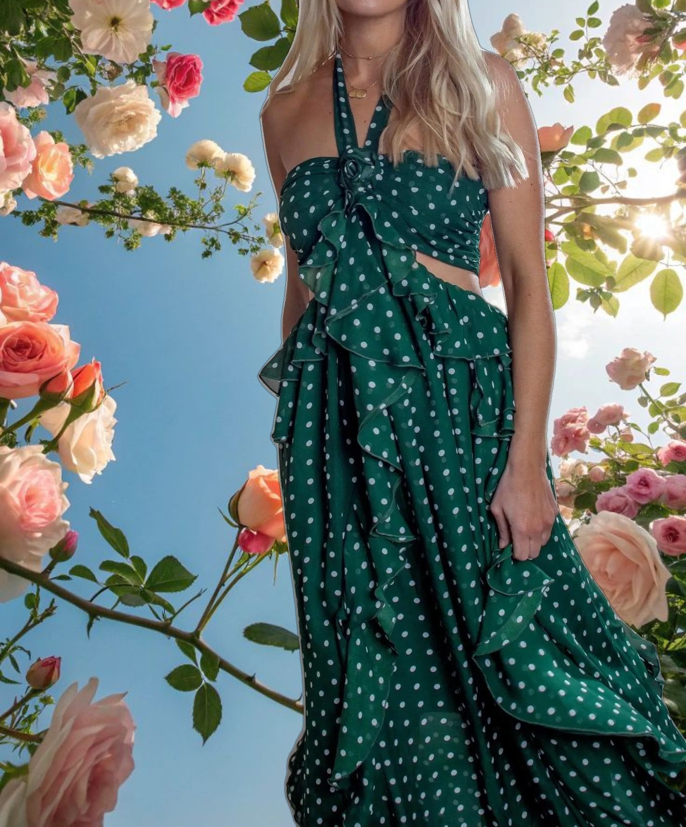 Bella Green Polka Dot Dress