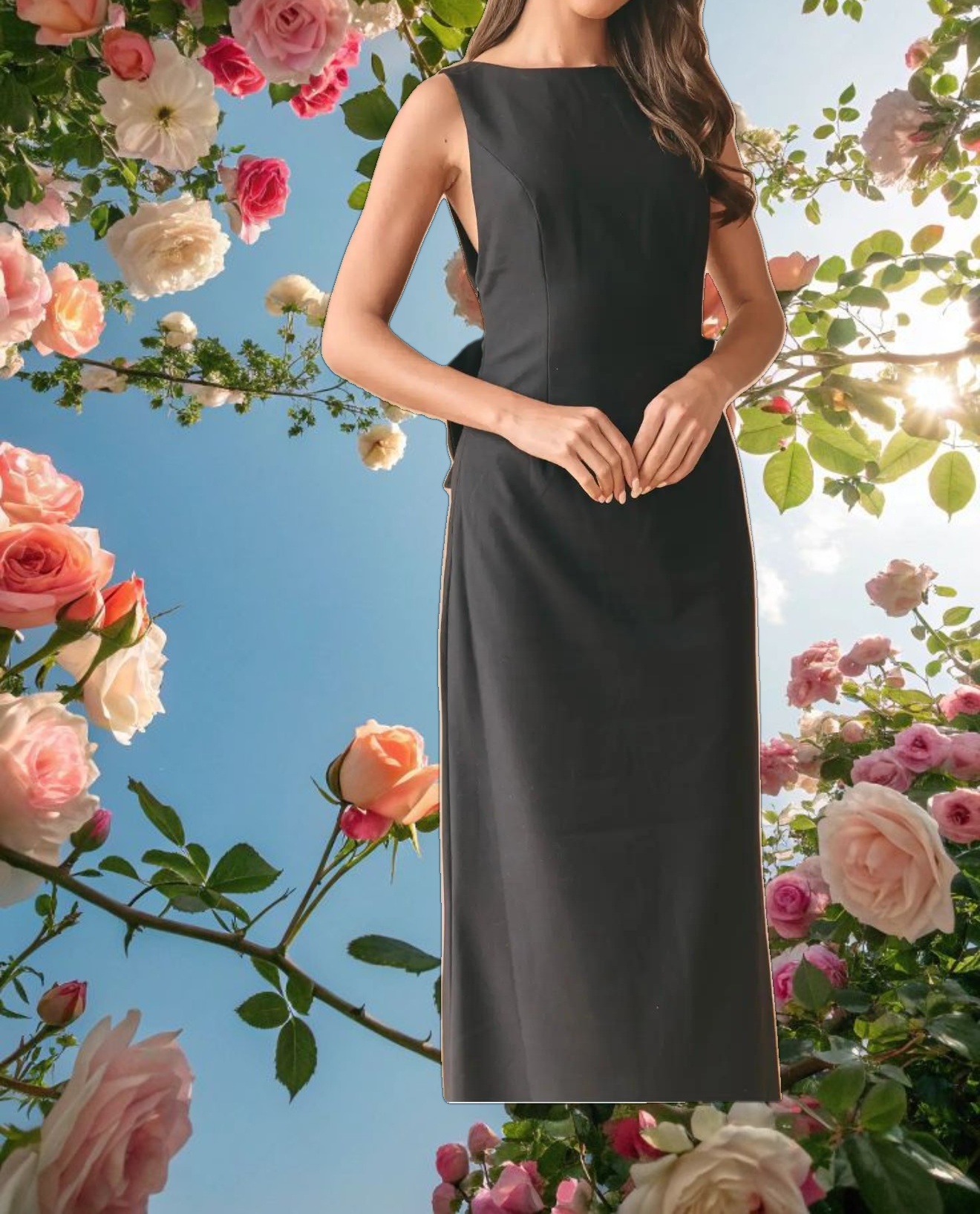 Black Bow Dress Maxi