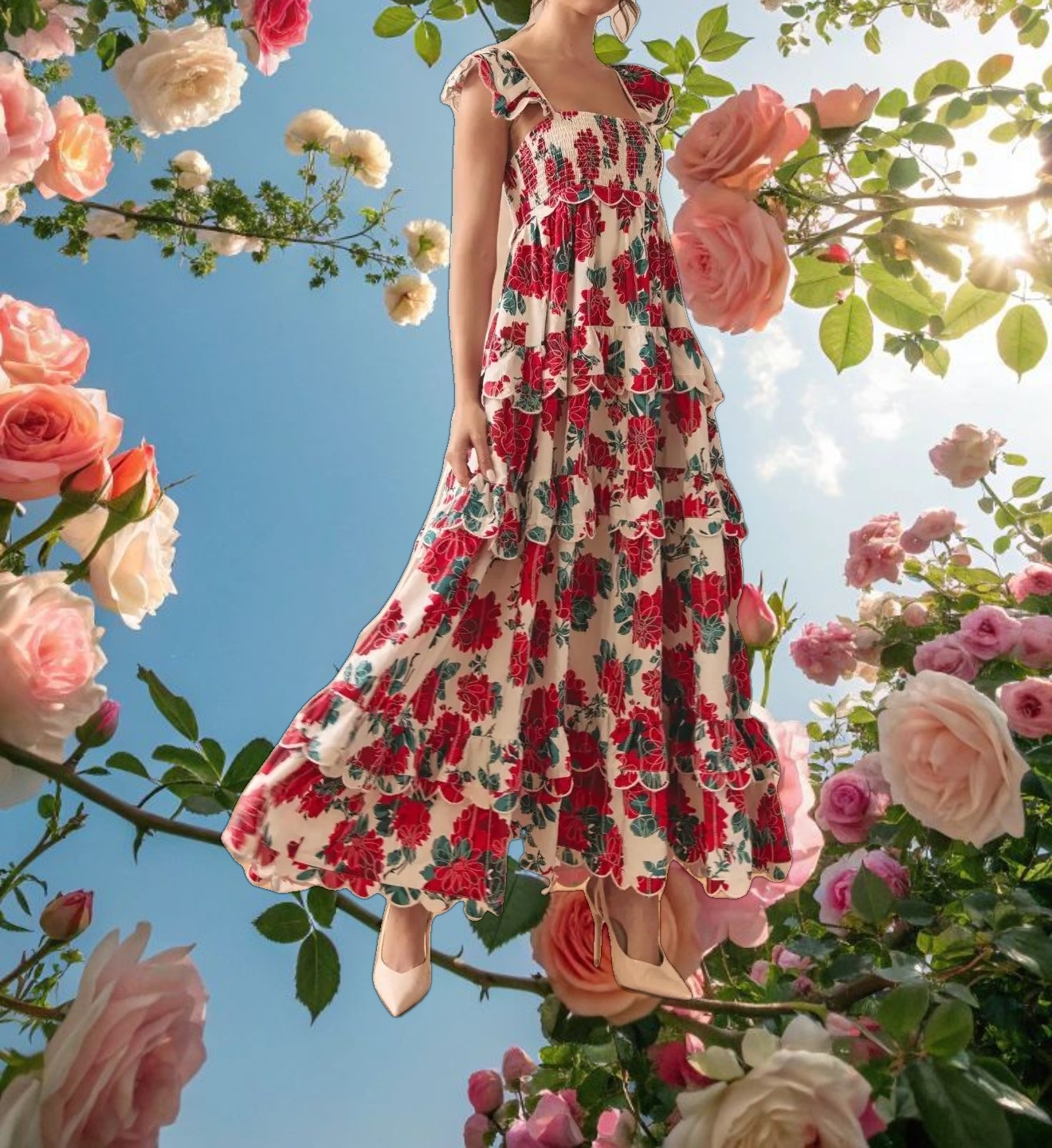 Monaco Rose Maxi Dress