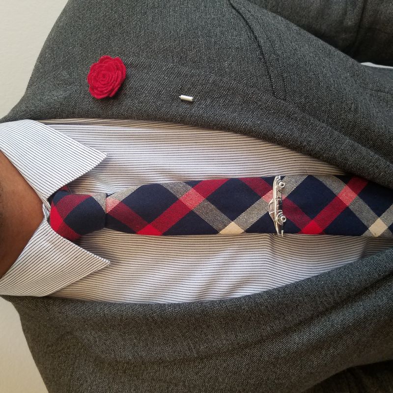 Lapel Pin - Floral Red