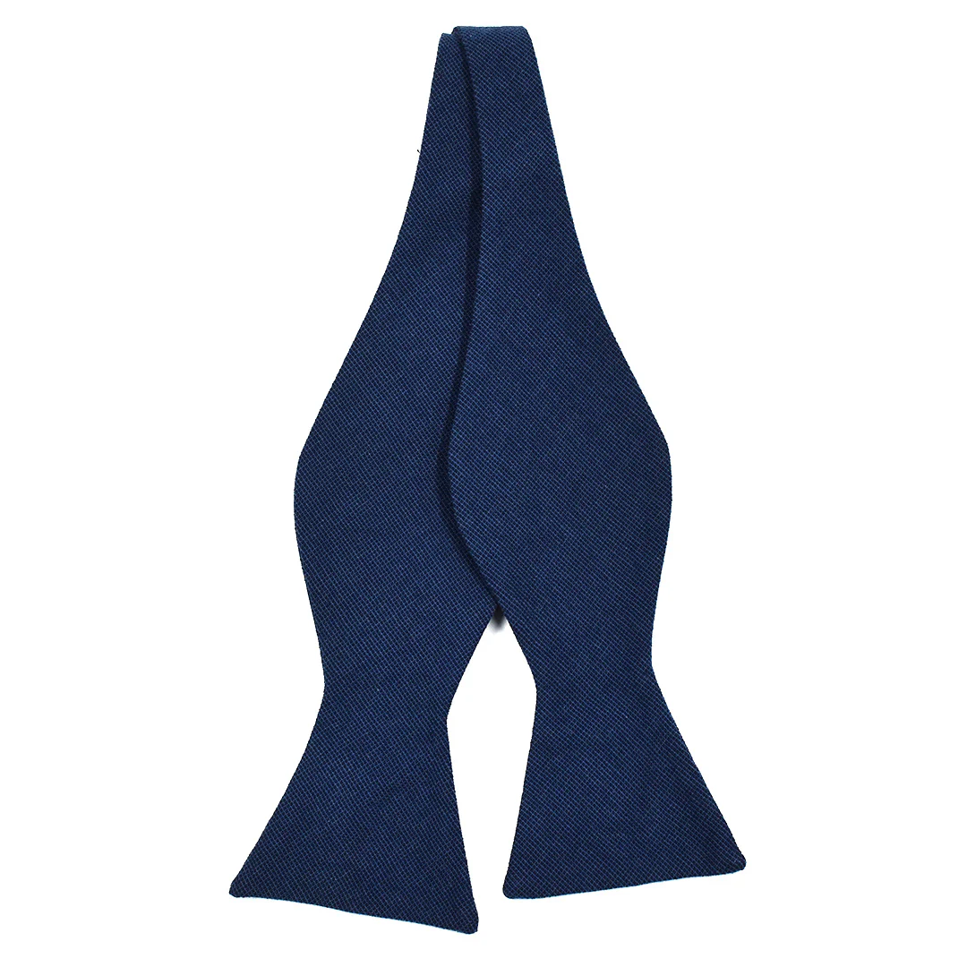 Solid Marine Navy Self Tie Bow Tie