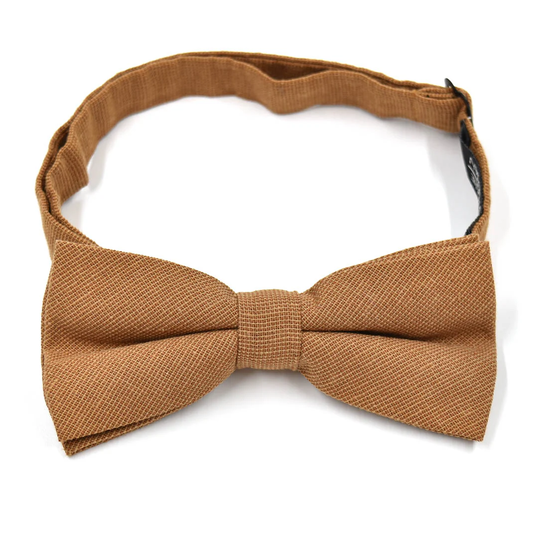 Kids Solid Brown Pre Tied Bow Tie