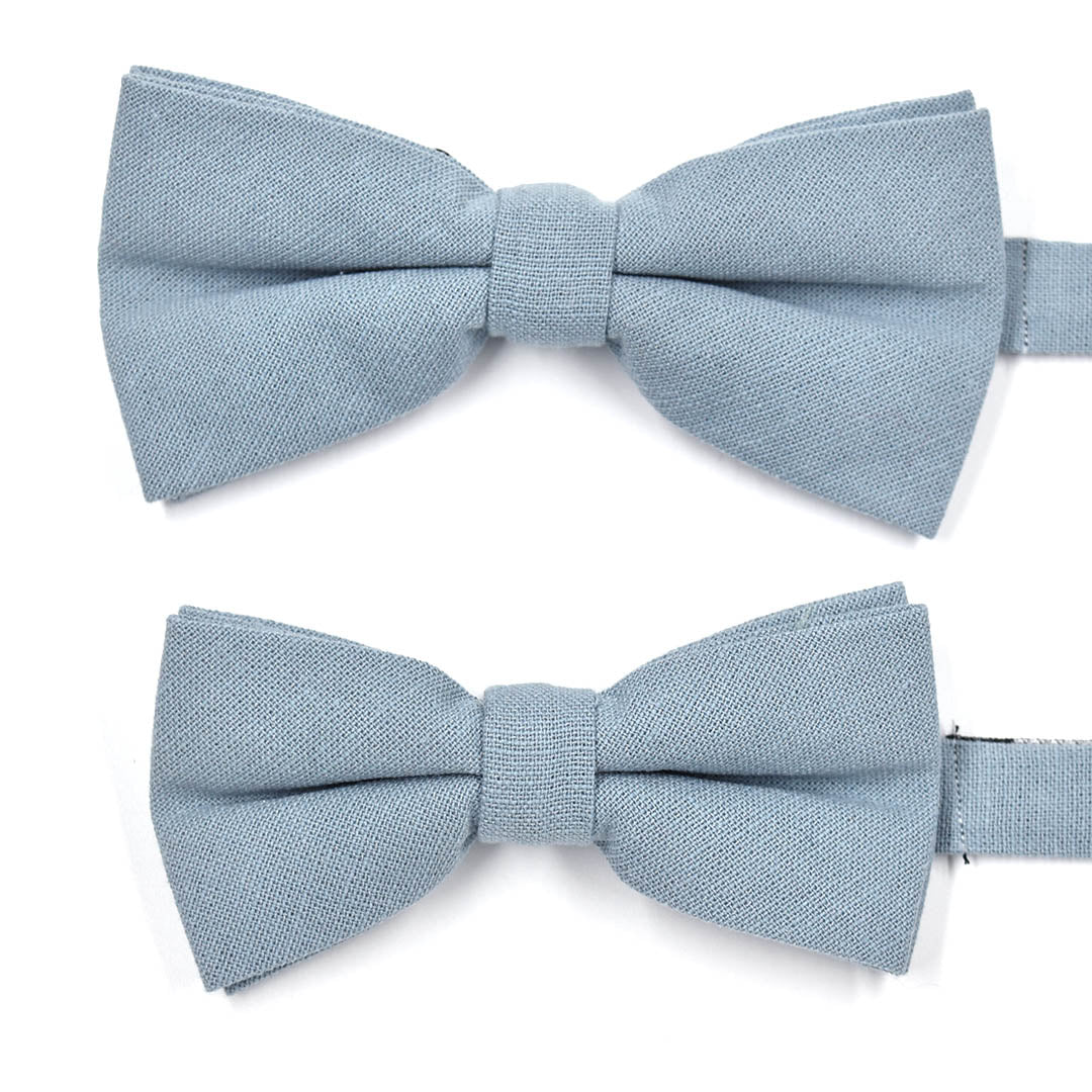 Kids Solid Dusty Blue Pre Tied Bow Tie
