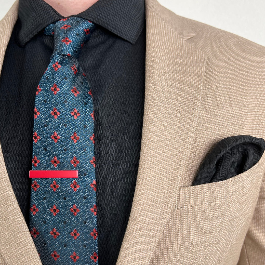 Herringbone Black Pocket Square