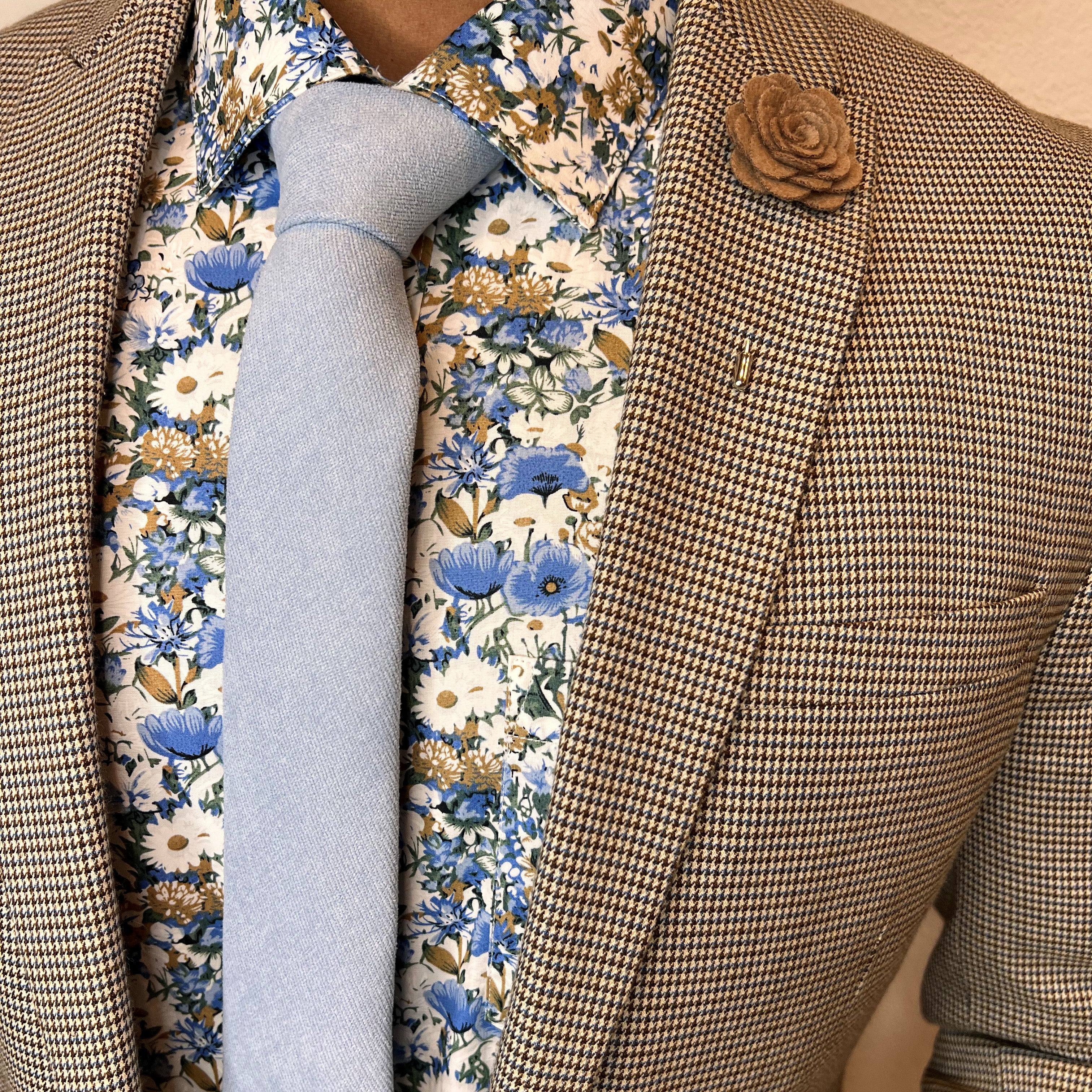 Microsuede Dusty Blue Tie