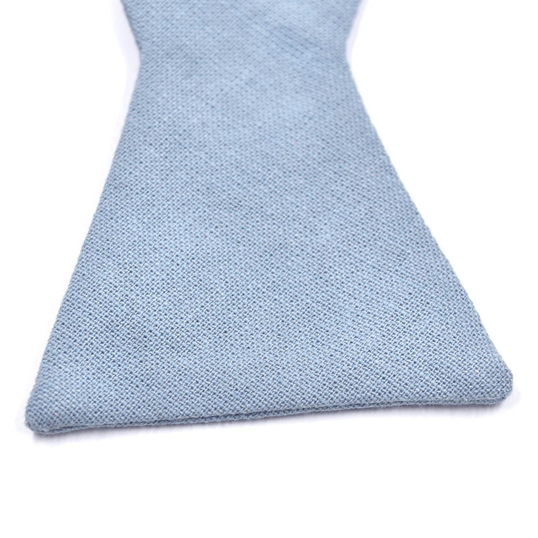Solid Dusty Blue Self Tie Bow Tie