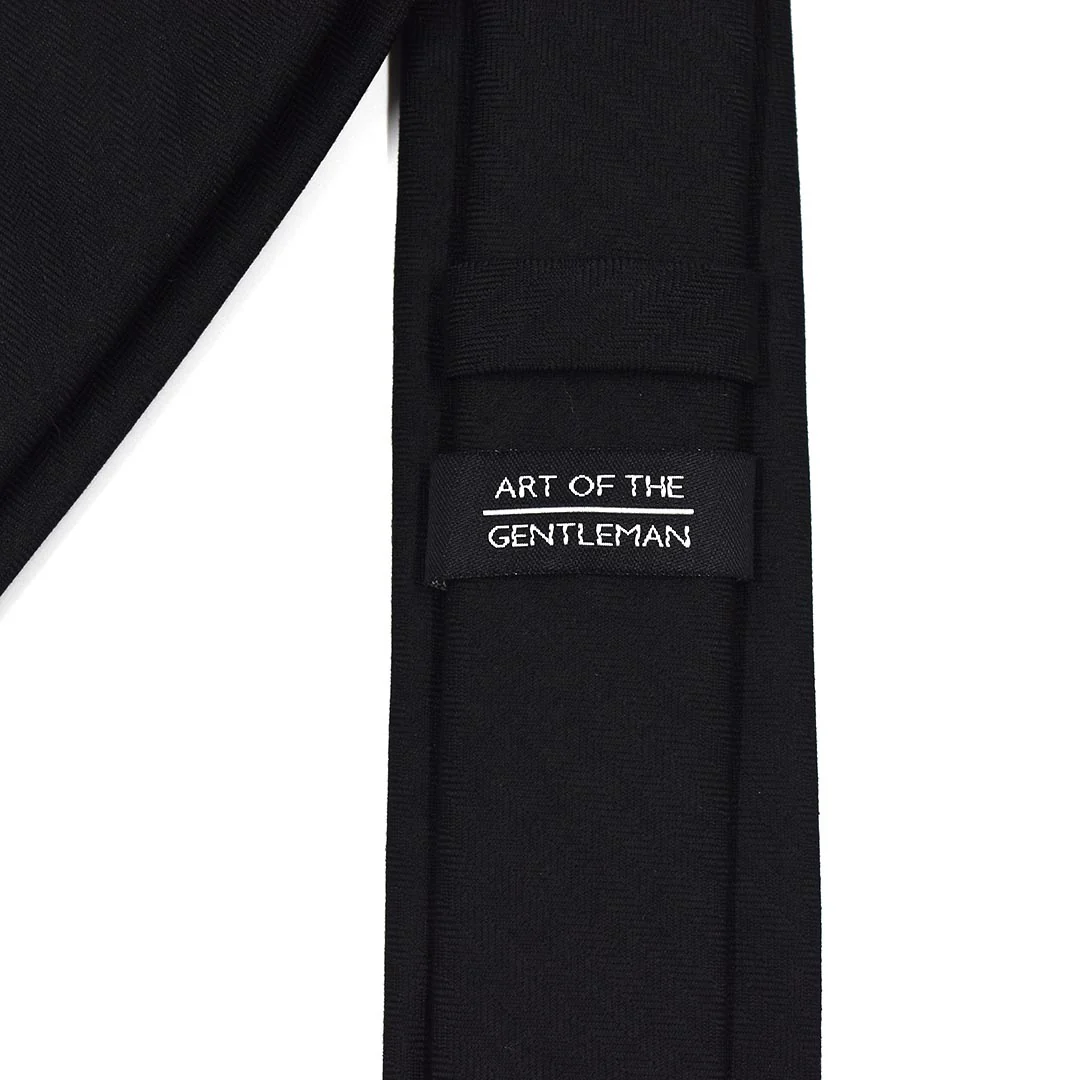 Herringbone Black Tie