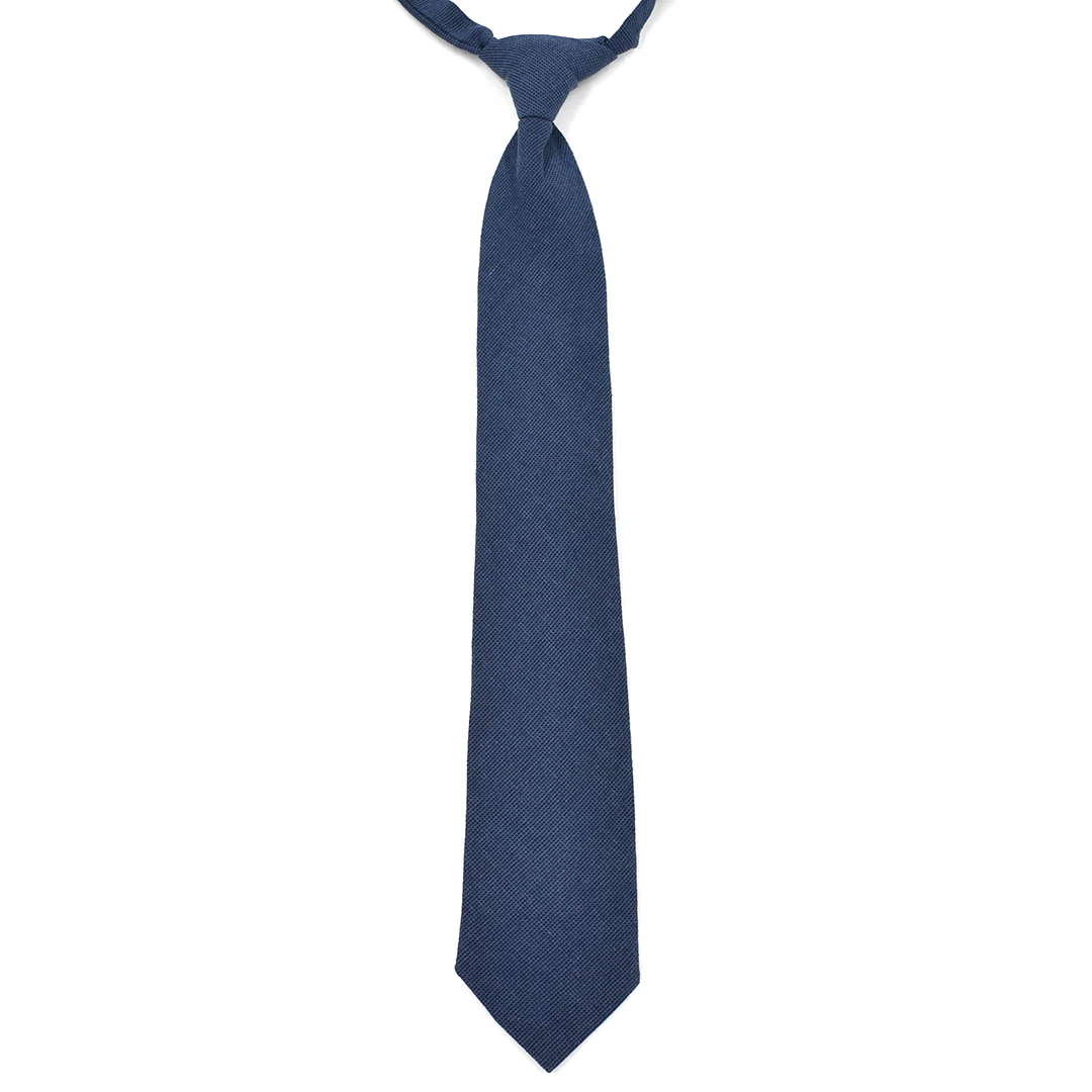 Kids Solid Marine Navy Pre Tied Tie