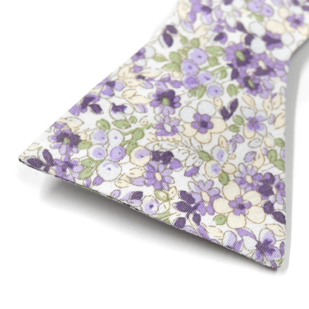 Floral Tahiti Lavender Self Tie Bow Tie
