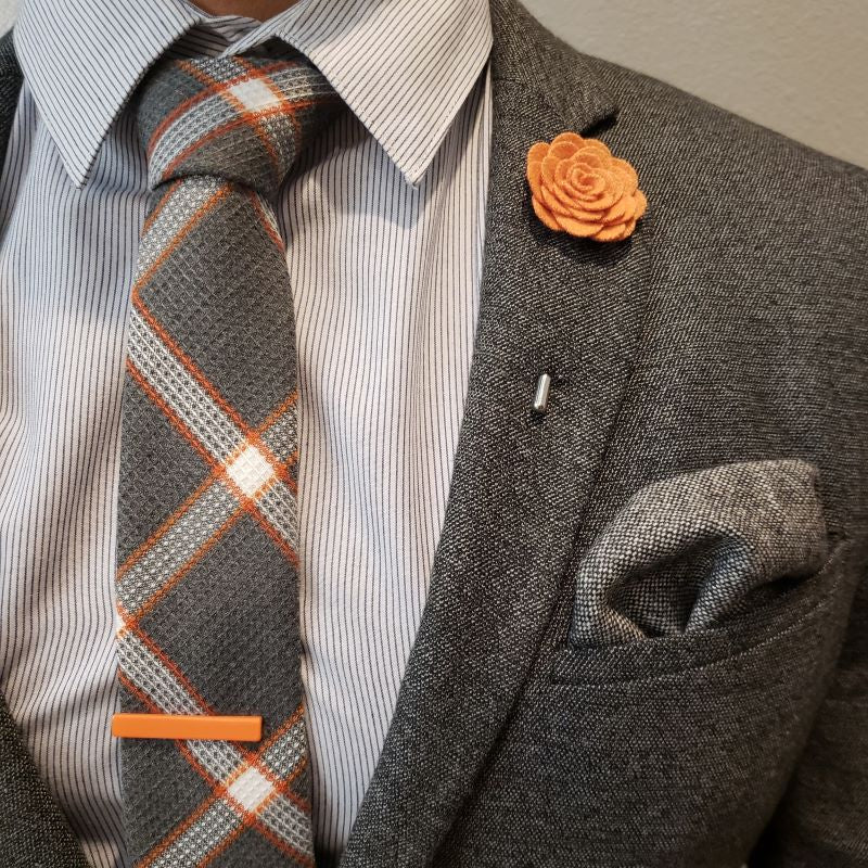 Lapel Pin - Floral Terracotta