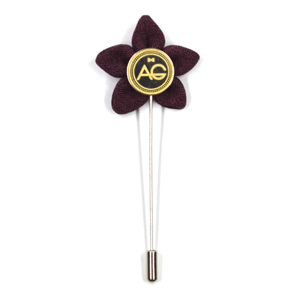 Lapel Pin - Wildflower Burgundy