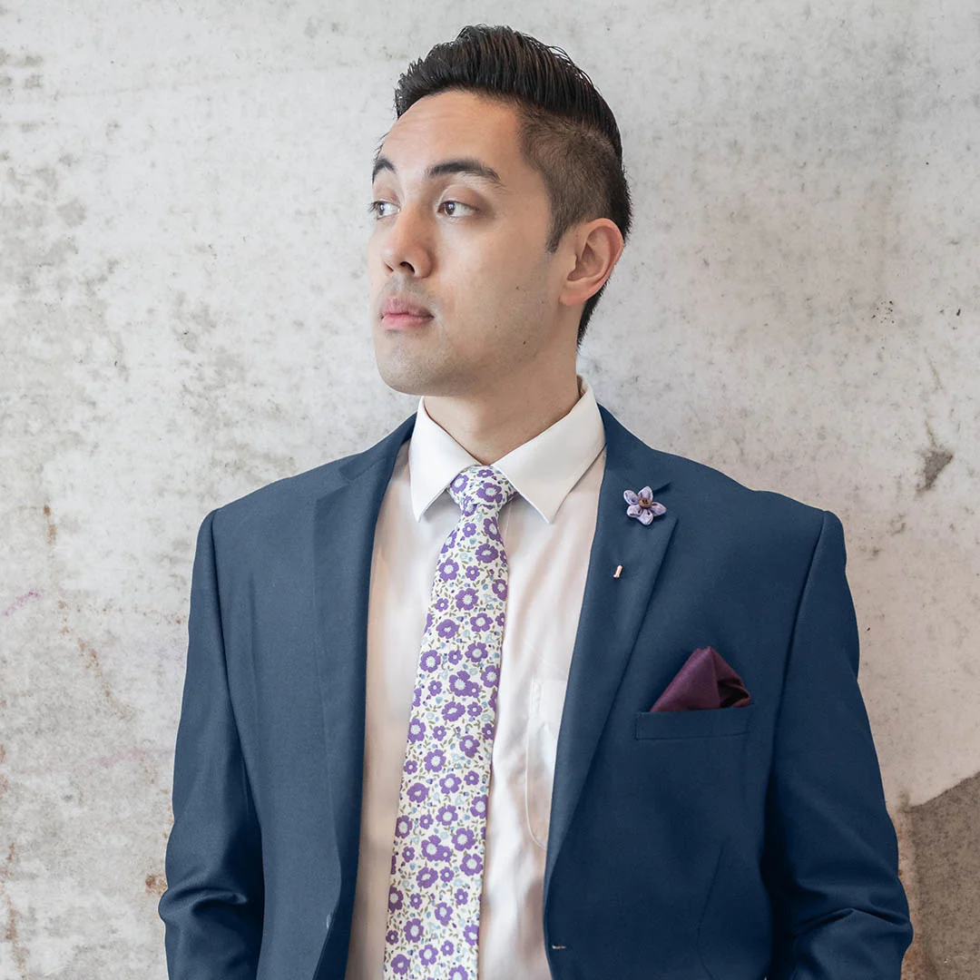 Herringbone Plum Pocket Square