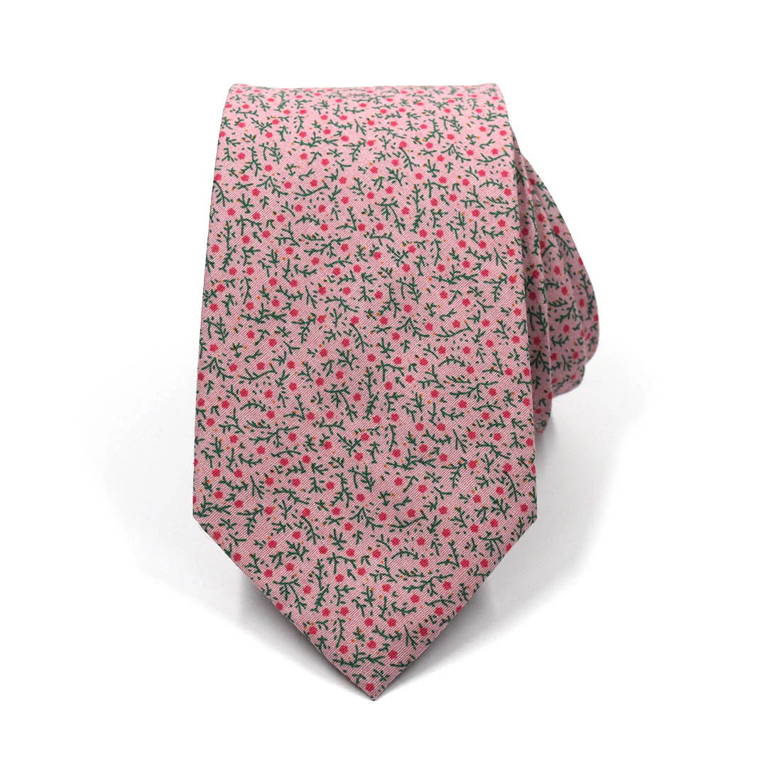 Floral Strawberry Field Tie