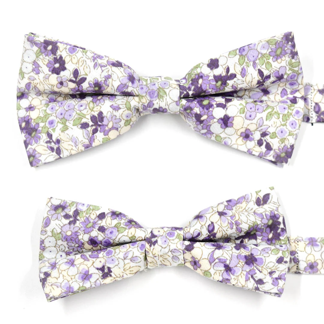 Kids Floral Tahiti Lavender Pre Tied Bow Tie