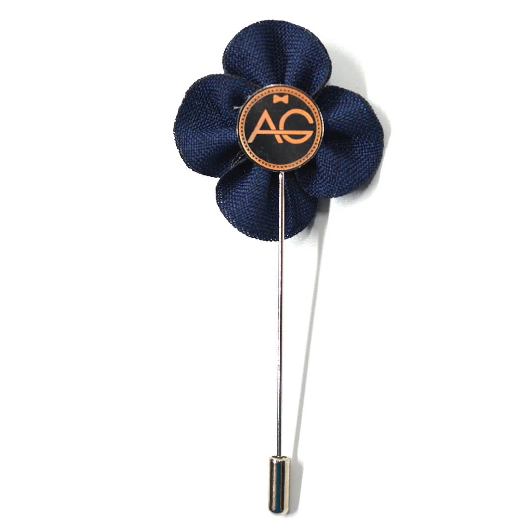 Lapel Pin - Pearl Floral Navy