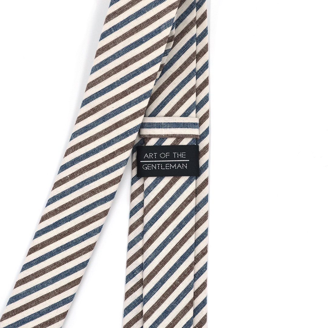 Striped Oxford Blue Stone Tie