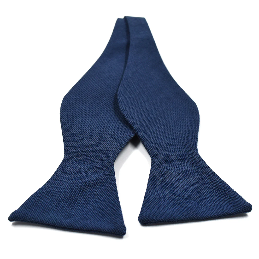 Solid Marine Navy Self Tie Bow Tie