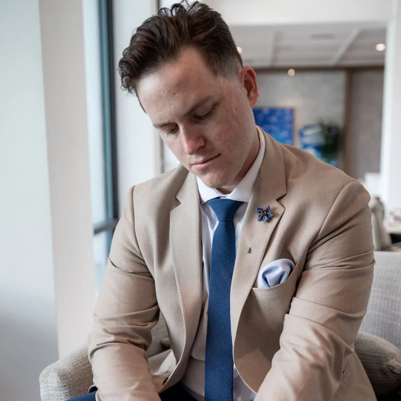 Lapel Pin - Wildflower Blue Steel