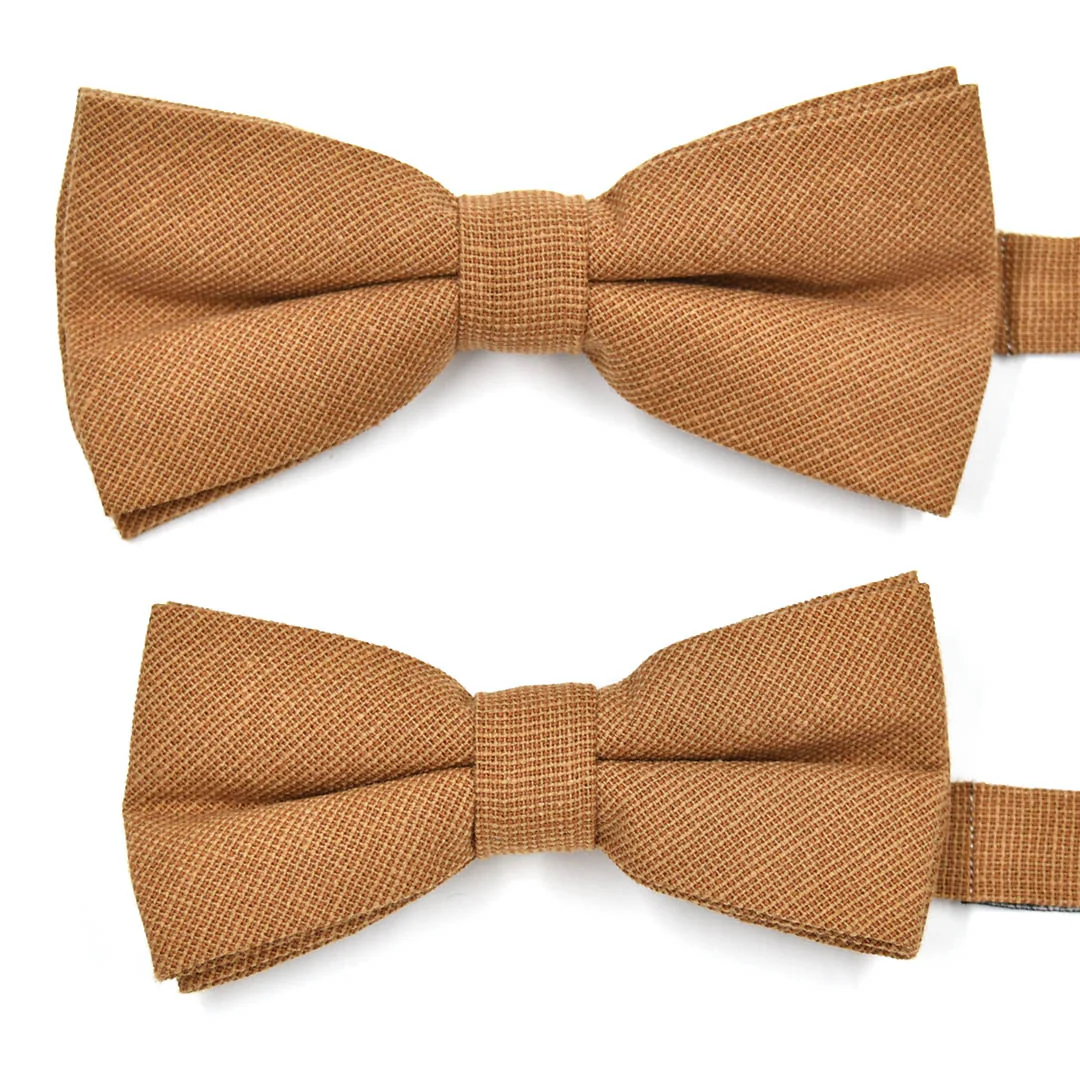 Kids Solid Brown Pre Tied Bow Tie
