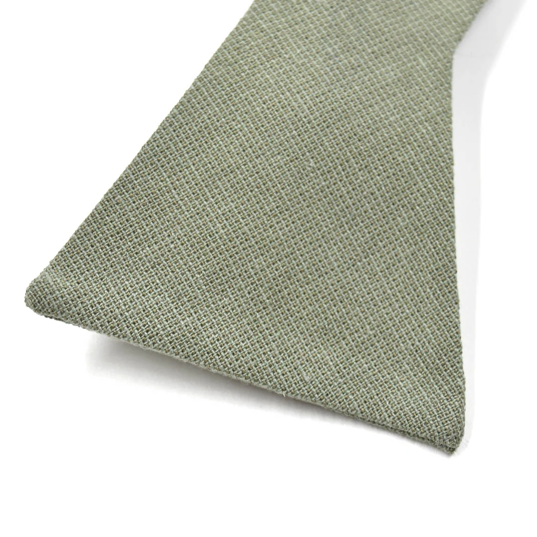 Linen Sage Green Self Tie Bow Tie