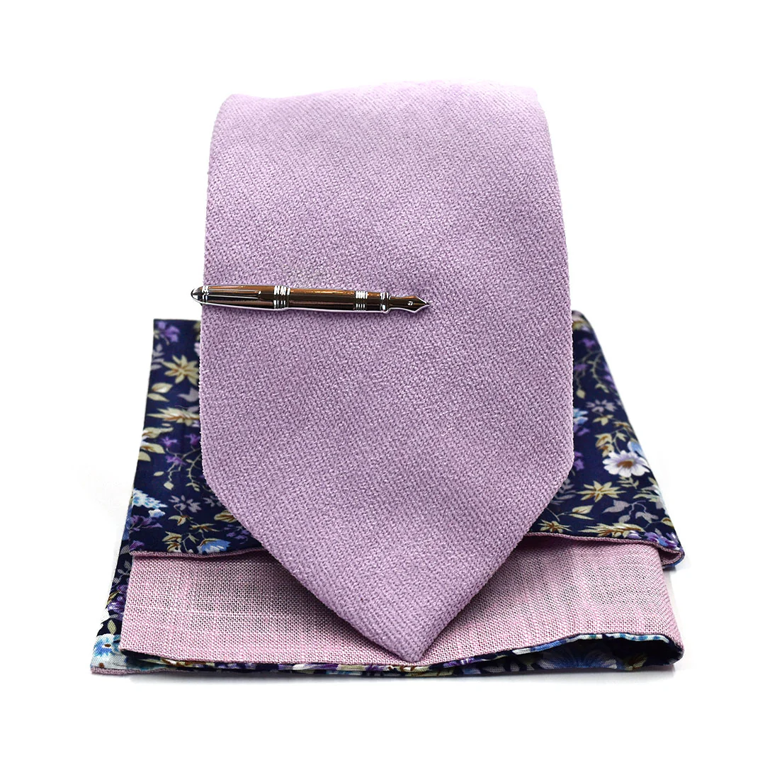 Microsuede Lavender Tie Set