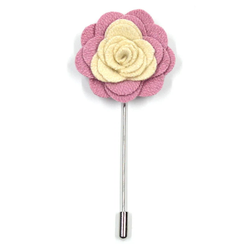 Lapel Pin - Floral Ivory Blush