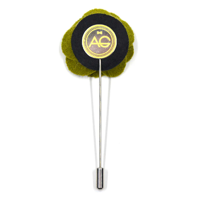 Lapel Pin - Floral Snow White Olive