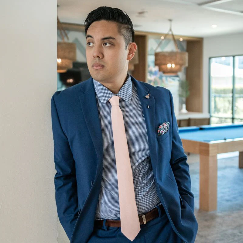 Microsuede Blush Pink Tie