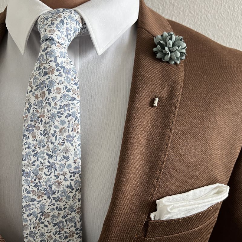 Floral Mist Blue Tie