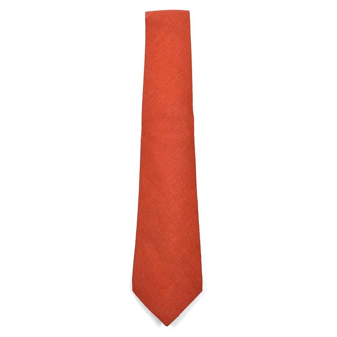 Linen Sienna Orange Tie