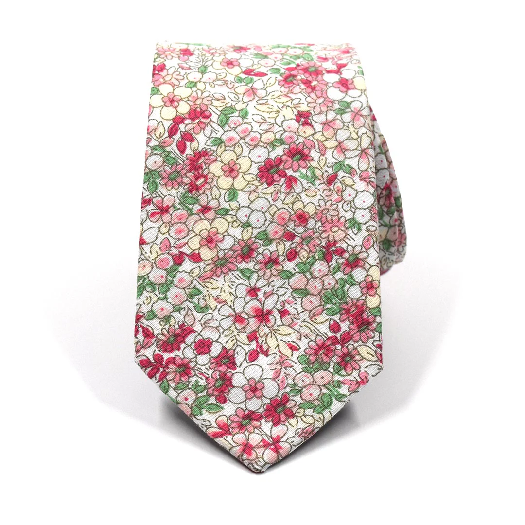 Floral Coral Pink Tie