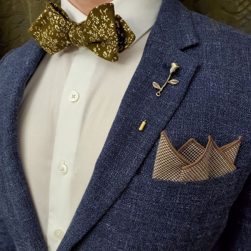 Houndstooth Brown Pocket Square