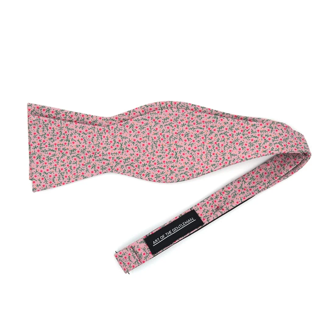 Floral Strawberry Field Self Tie Bow Tie