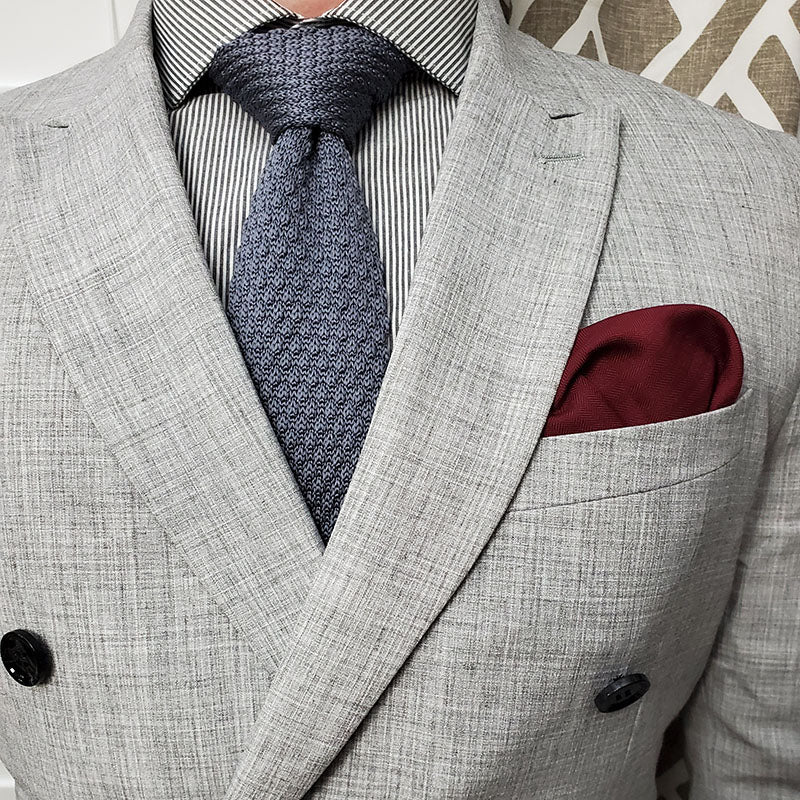 Solid Burgundy Pocket Square