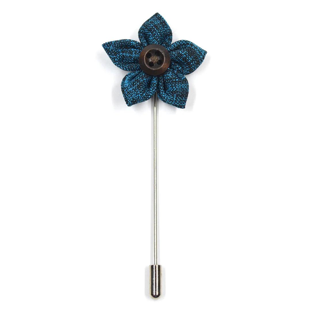 Lapel Pin - Wildflower Turquoise