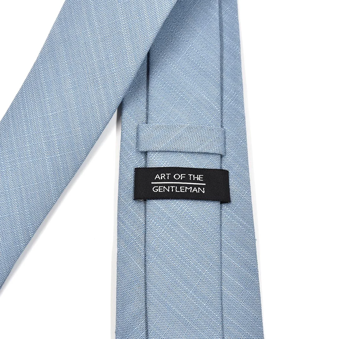 Linen Dusty Blue Tie