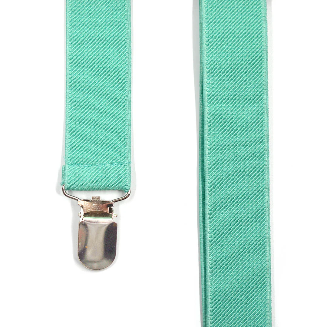Solid Mint Green Suspenders