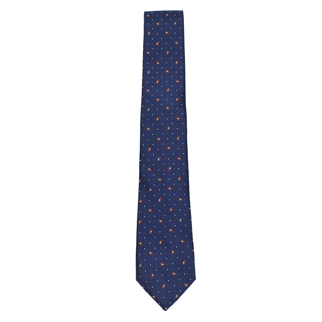 Polka Dot Paisley Navy Tie